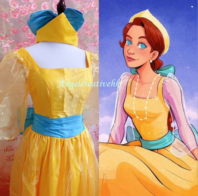 Yellow Anastasia Dress Cosplay Costume – Angel Creative Design