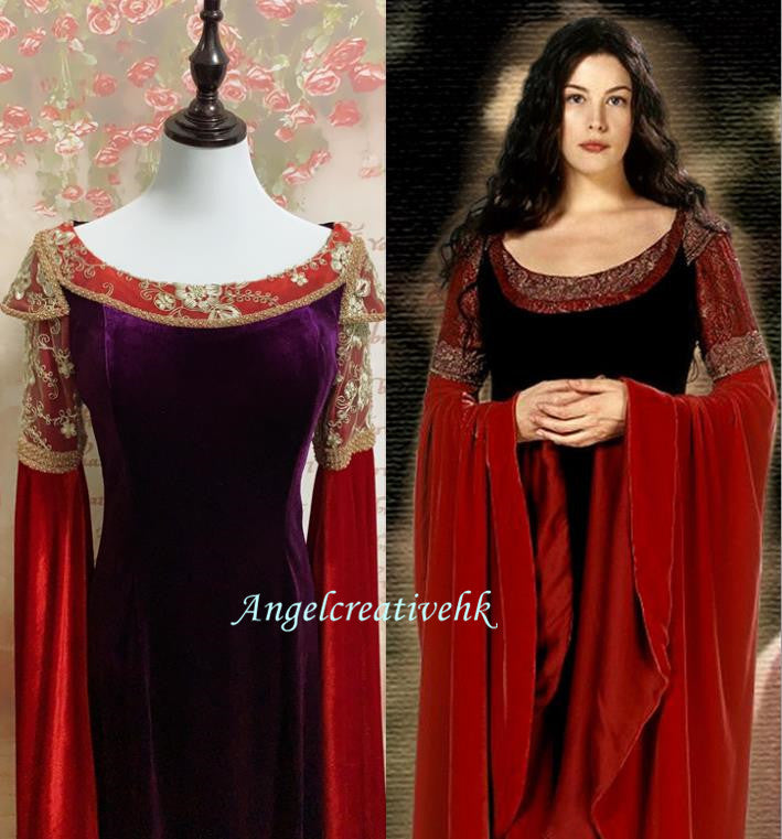 Lord of the Rings Arwen Blood Red Dress Arwen Cosplay Costume Angel Creative Design Lord of the Rings Arwen Blood Red Dress Arwen Cosplay Costume Angel Creative Design
