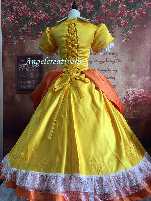 Princess Daisy Yellow Dress Cosplay Costume