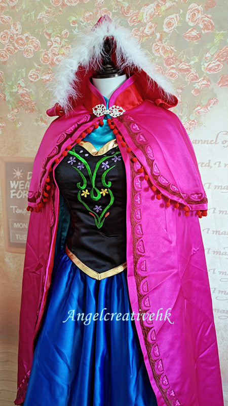 Frozen Anna Winter Embroidery Dress Cosplay Costume Angel Creative Design Frozen Anna Winter Embroidery Dress Cosplay Costume Angel Creative Design