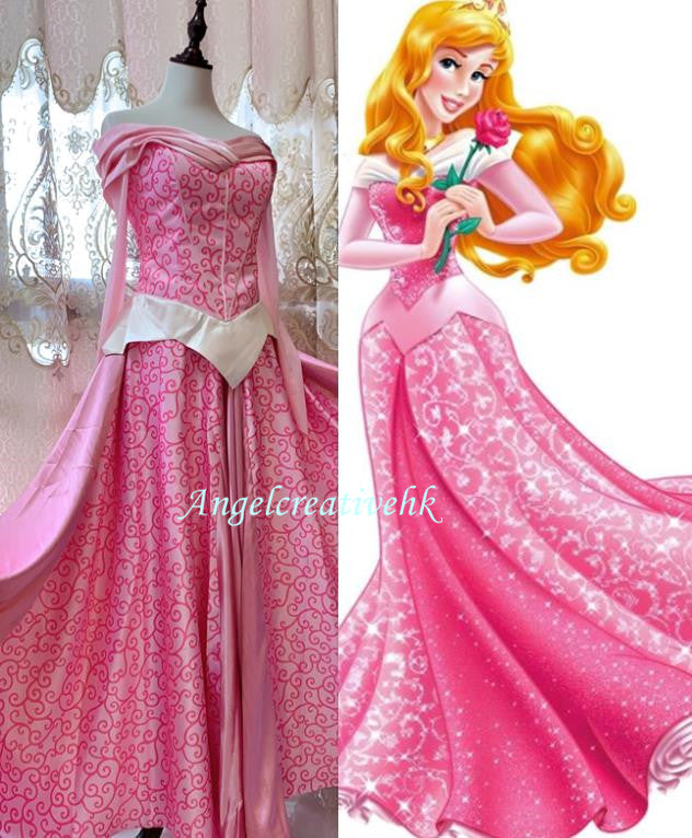Princess Aurora Pink Dress Sleeping Beauty Cosplay Costume