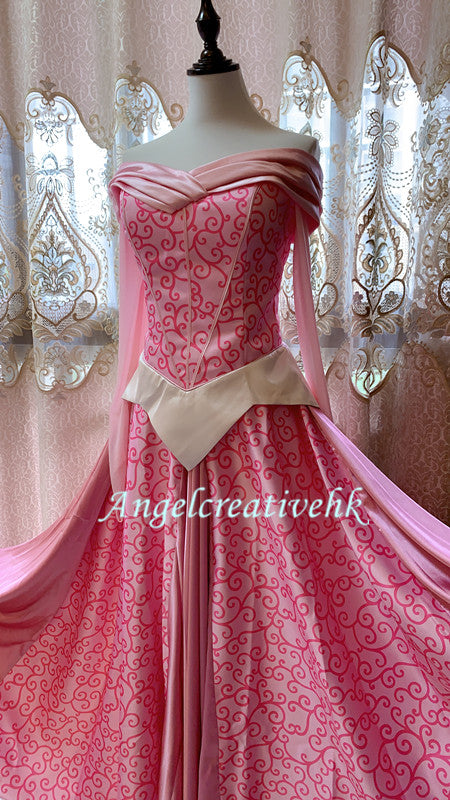 Princess Aurora Pink Dress Sleeping Beauty Cosplay Costume