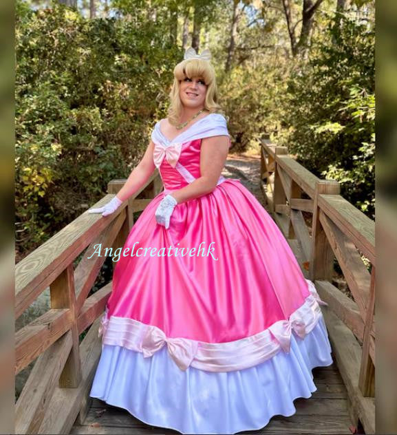 Classic Cinderella Pink Dress Cosplay Costume – Angel Creative Design