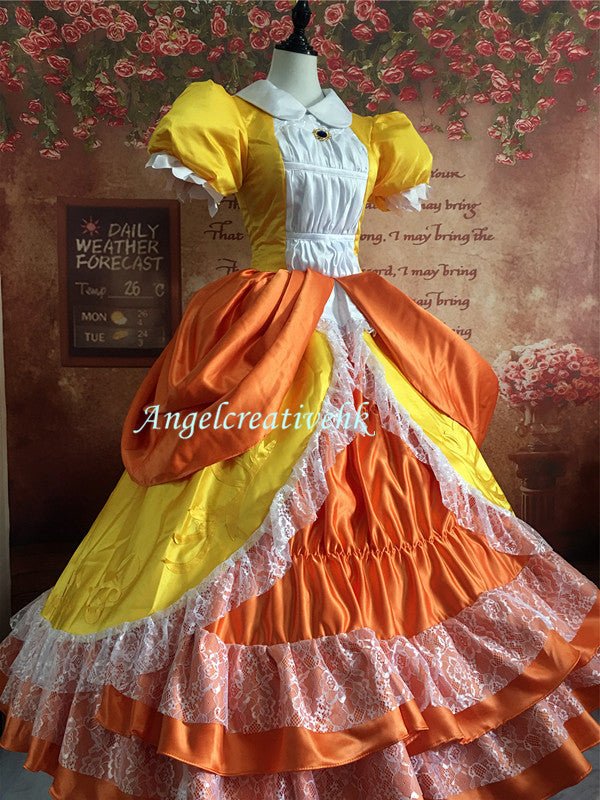 Princess Daisy Yellow Dress Cosplay Costume