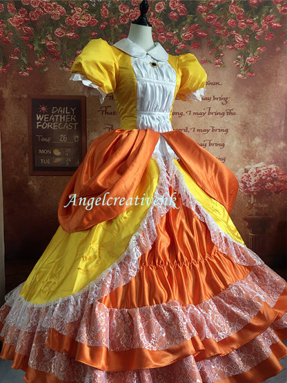 Princess Daisy Yellow Dress Cosplay Costume