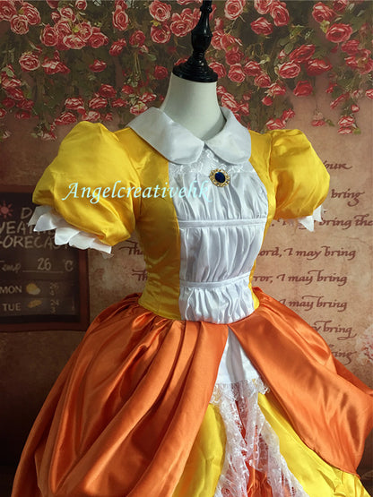 Princess Daisy Yellow Dress Cosplay Costume